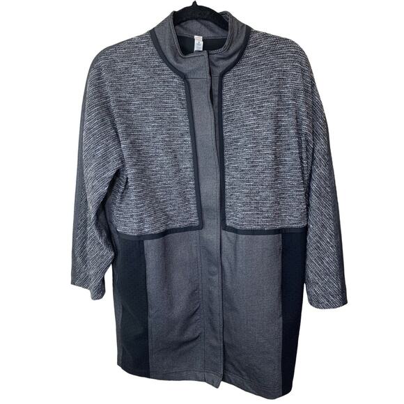 Lululemon XS Cocoon Car Coat Black Grey Snaps Oversized Jacket Pockets - Picture 6 of 9